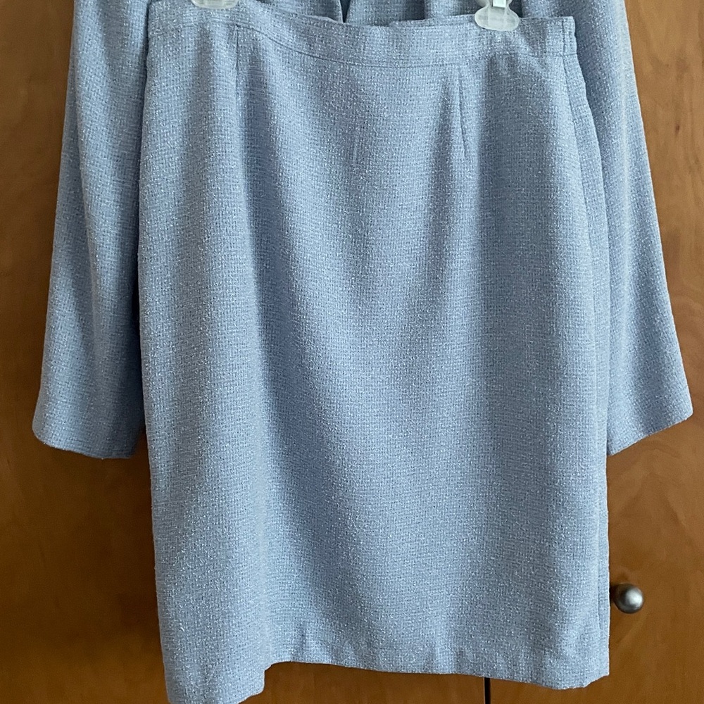 Sag Harbor Women's Blazer in Light Blue with Fringe Details - Picture 5 of 11